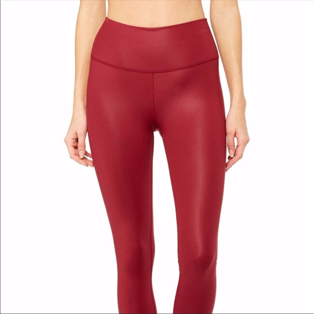 Alo high waist airbrush leggings red velvet glossy